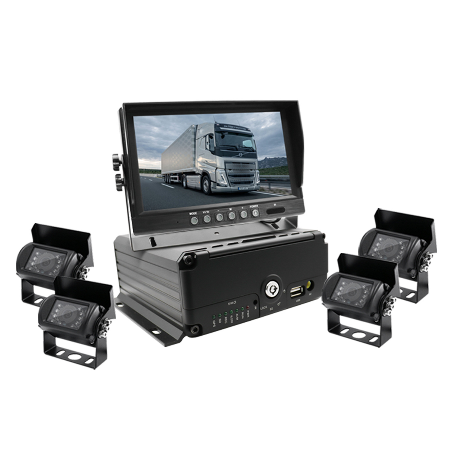 Vehicle Surveillance Remote Control BUS Truck CCTV DVR 4CH 8CH 1T 2T 4G GPS MDVR Screen Night Vision Camera Mobile DVR System