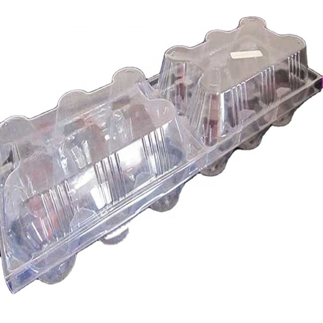 Wholesale tri fold 12 Holes Egg Box Plastic Clamshell Blister Egg Tray Packaging