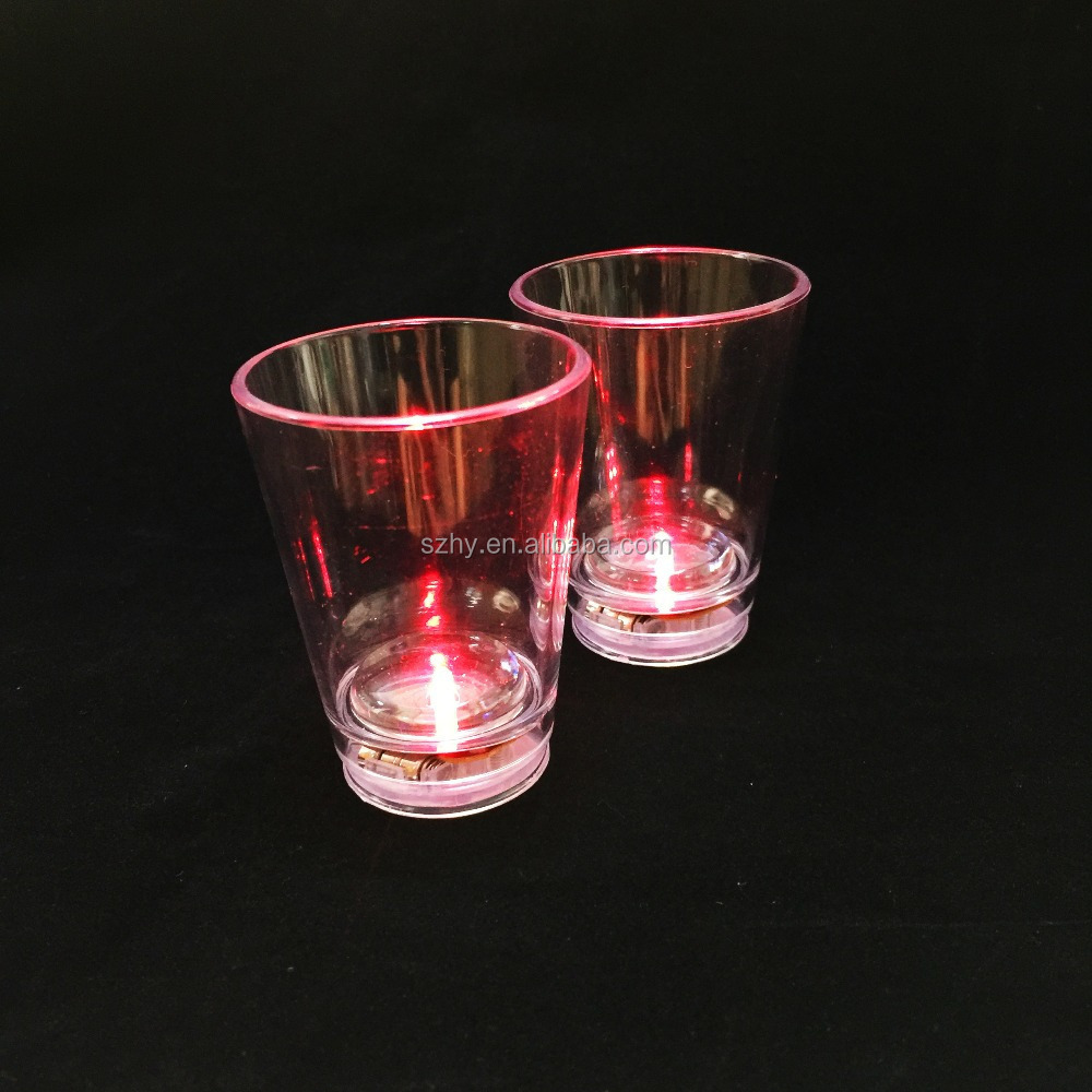 50ml liquid activated led light plastic shot glass