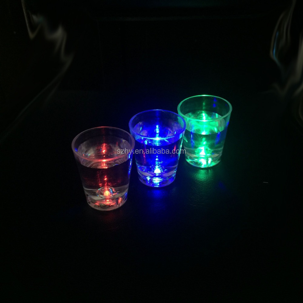 50ml liquid activated led light plastic shot glass