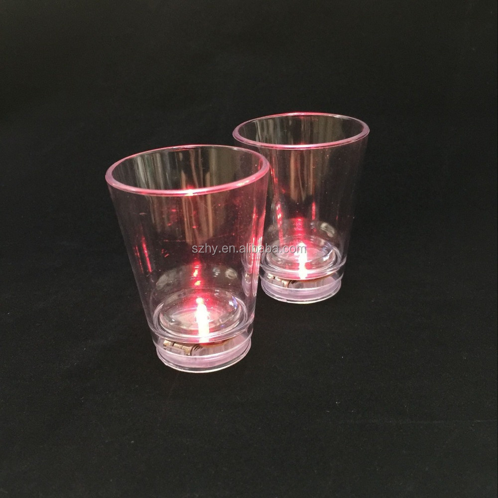 50ml liquid activated led light plastic shot glass