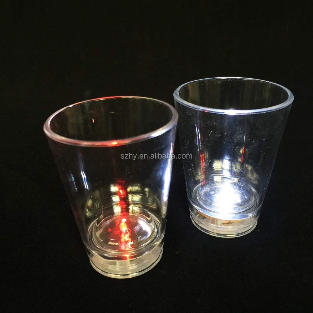 50ml liquid activated led light plastic shot glass