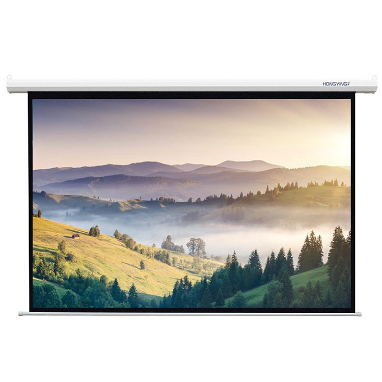 72 Inch 4 3 High Quality Large Electric Projection Screen/ Motorized Projector Screen tubular motor for projector Screen