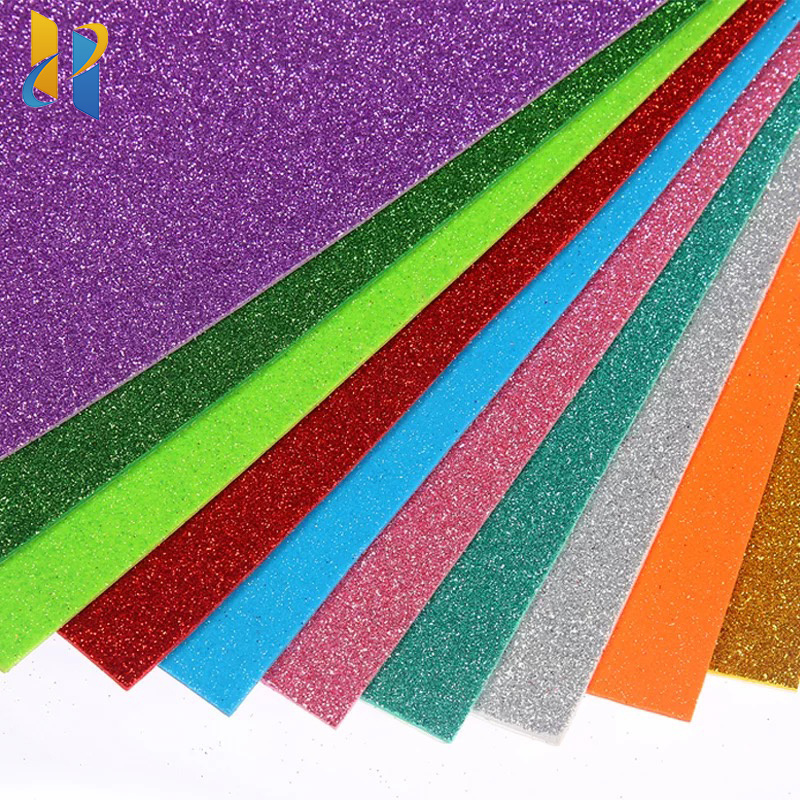 A4 fully color adhesive craft eva glitter EVA foam sheet