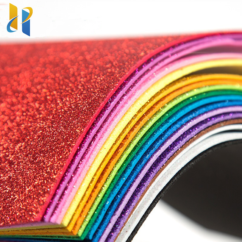 A4 fully color adhesive craft eva glitter EVA foam sheet