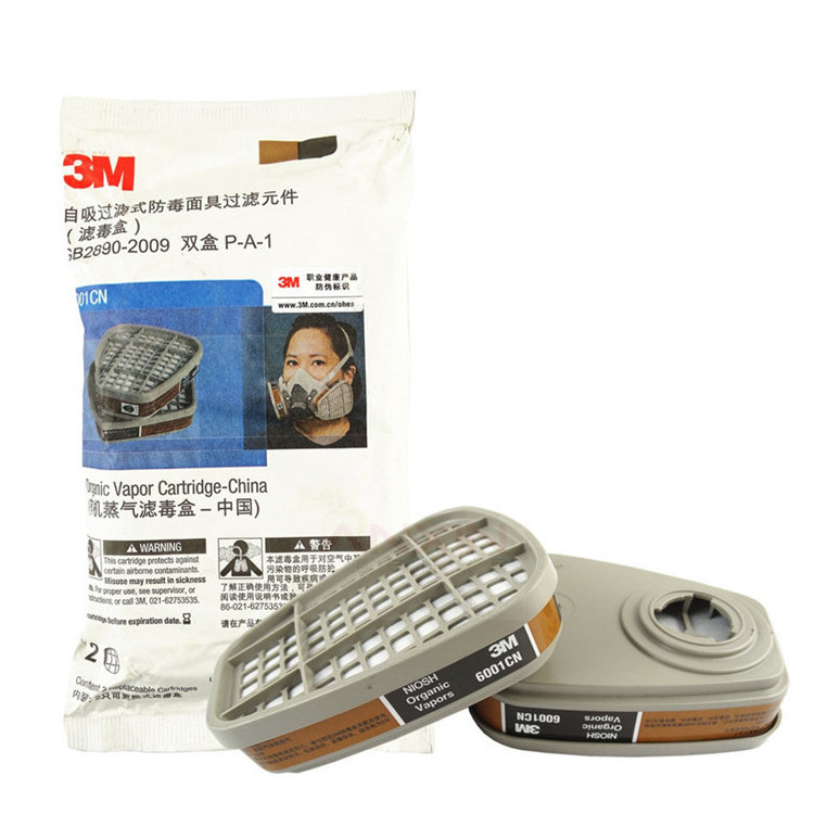 High Efficiency 3M 6001 Half Respirator Organic Vapor Cartridge, 2PCS/PACK, 30PACKS/CARTON