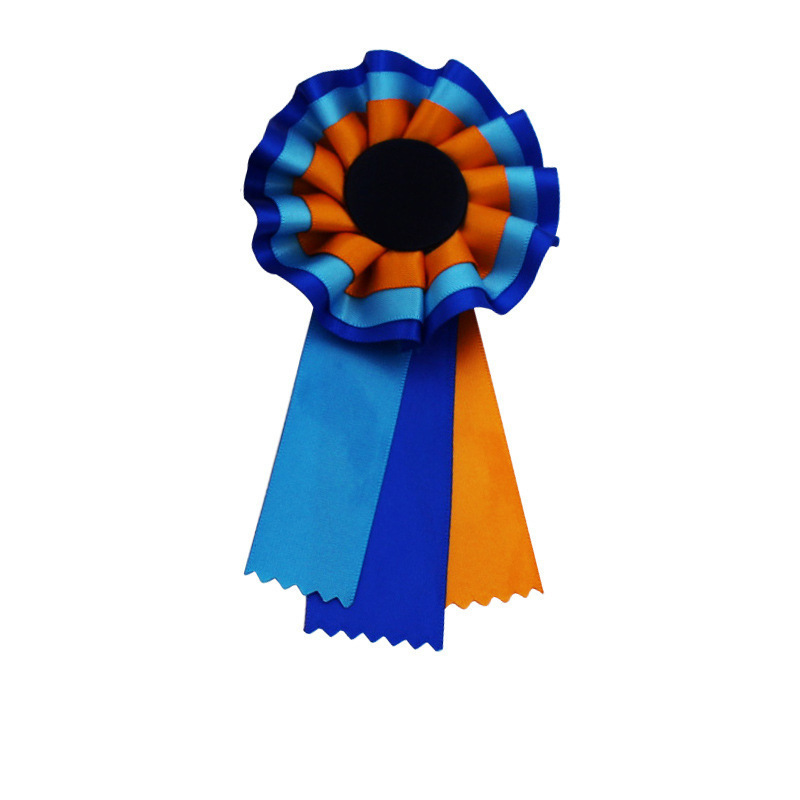 Manufacturer Custom Printed Meeting Round Blank Satin Ribbon Award Paper Rosette Badge