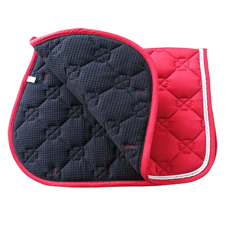 Square Quilted Cotton Comfort English Saddle Pad Equestrian Saddle Pad for Horse Riding Show Jumping Performance