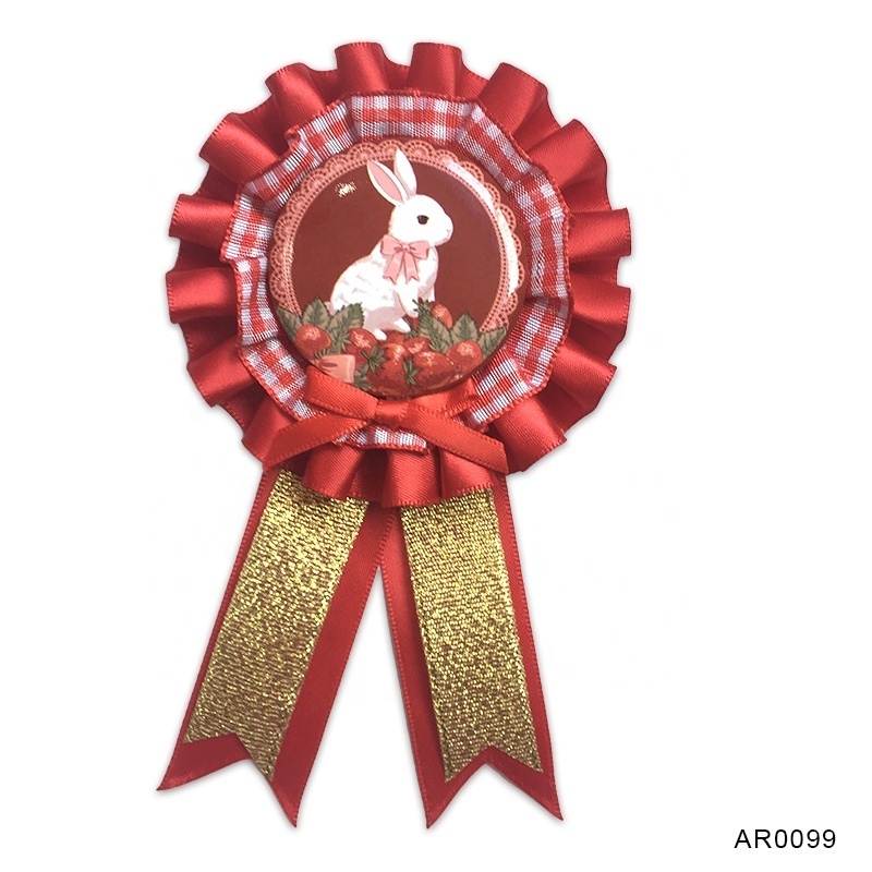 Professional custom cartoon anime award ribbon rosette button badge