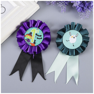 Custom Printed Cartoon For Child Decoration Ribbon Satin Award Rosettes Badges