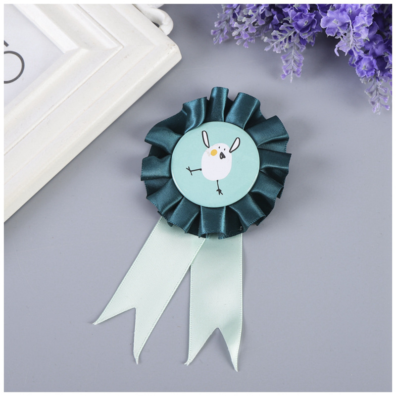 Custom Printed Cartoon For Child Decoration Ribbon Satin Award Rosettes Badges