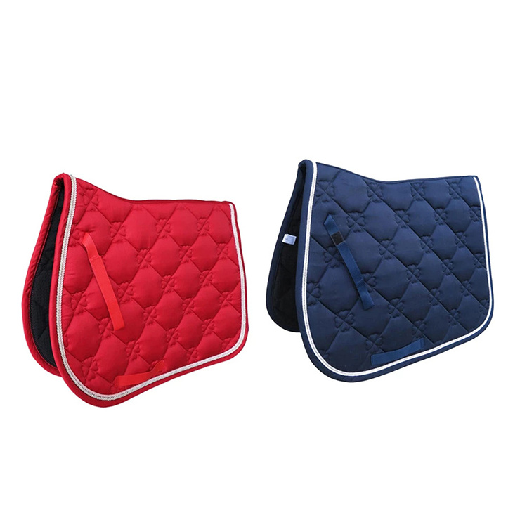 Square Quilted Cotton Comfort English Saddle Pad Equestrian Saddle Pad for Horse Riding Show Jumping Performance