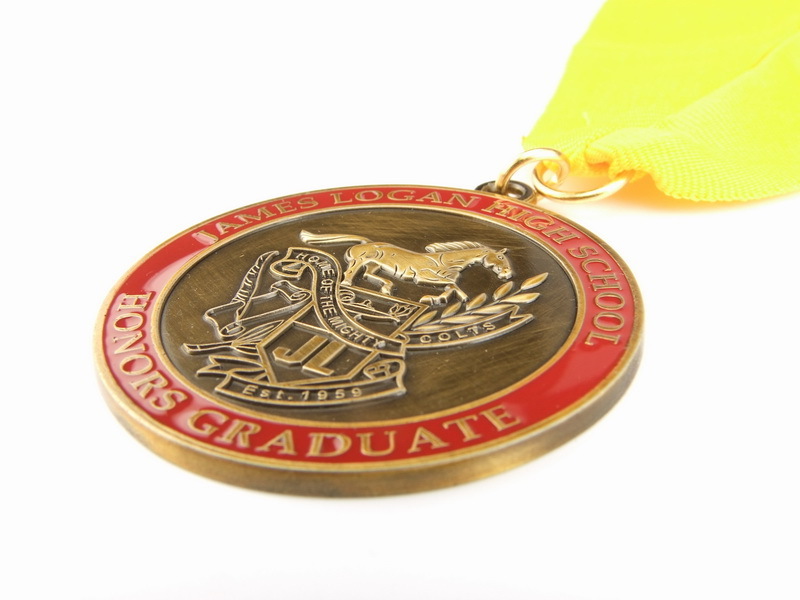 High quality custom-made school competition honour wall plaque 3D Tangcai antique graduate commemorative metal medal