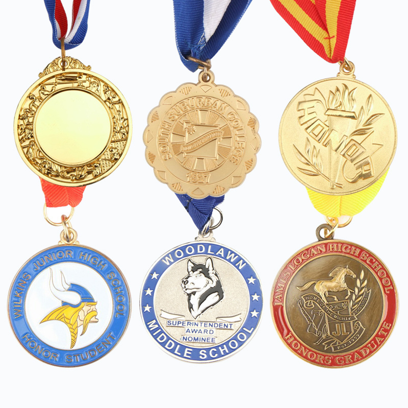 High quality custom-made school competition honour wall plaque 3D Tangcai antique graduate commemorative metal medal