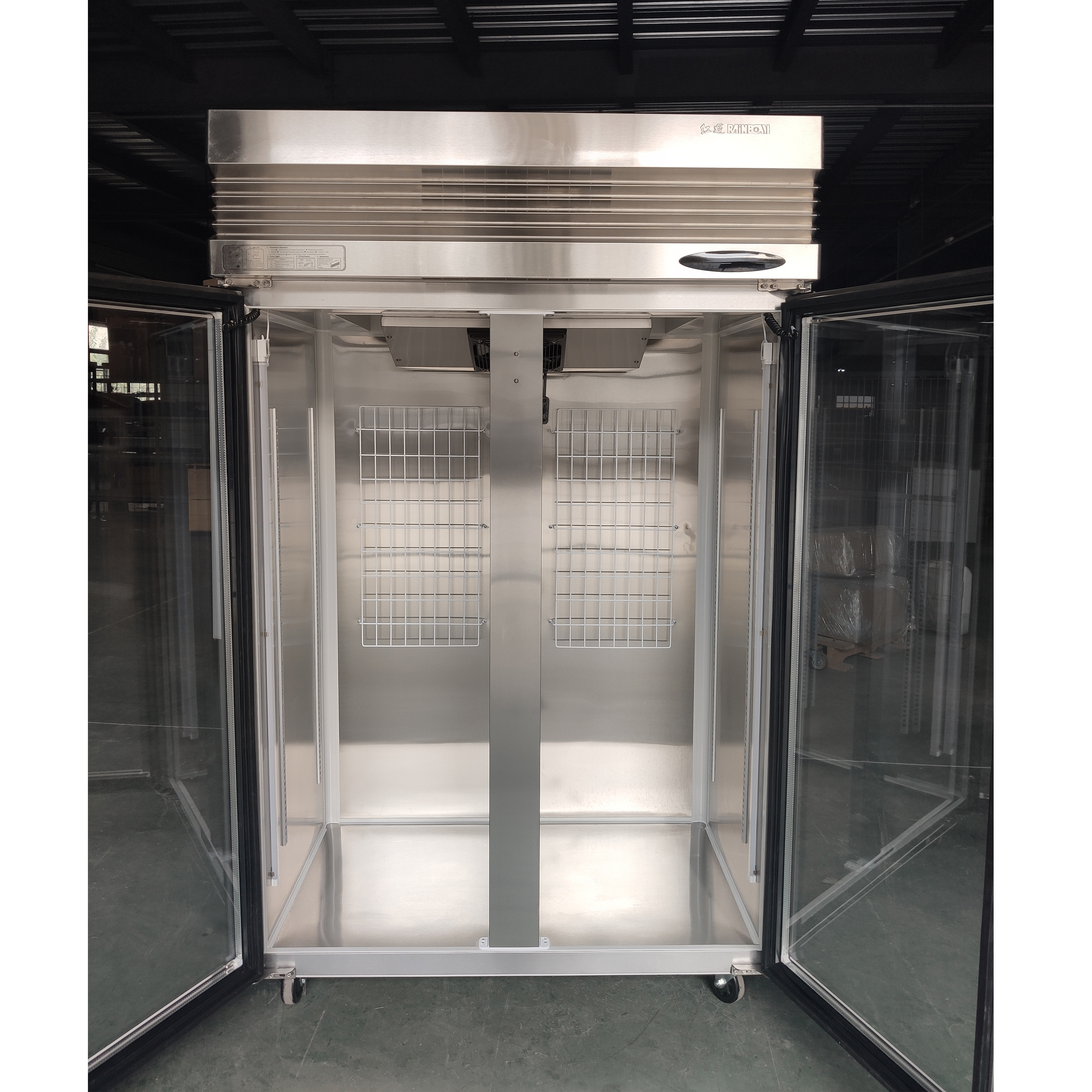 Redbowl Stainless Steel Glass Door Supermarket Commercial Display Confectionery Showcase Refrigerator