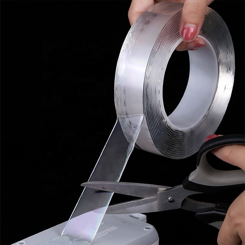 Transparent double-sided tape  reusable no residue kitchen bathroom with rug tape nano glue tape