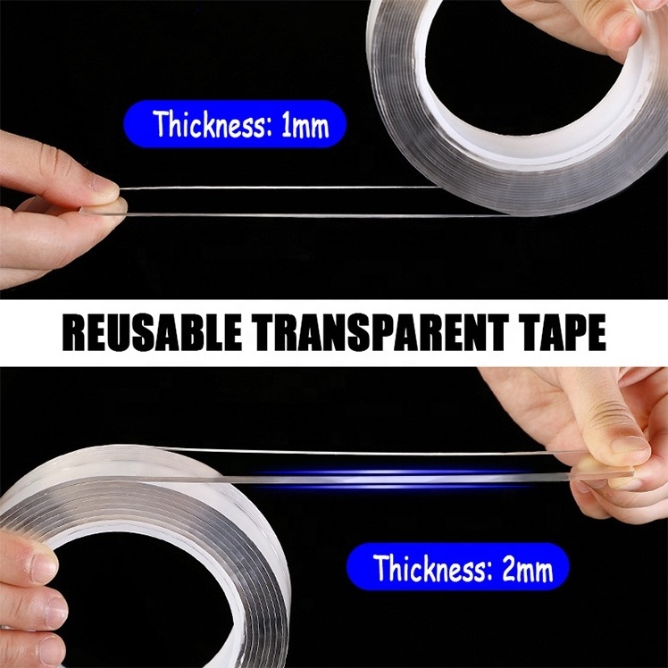 Double Sided Washable Adhesive Tape , Strong Viscosity Self Adhesive Rug Carpet Seaming Gel Transparent Rug Tape