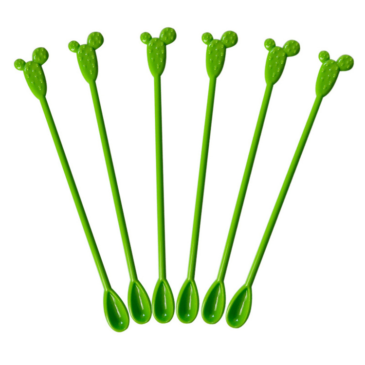 beverage coffee cocktail novelty custom flamingo cactus acrylic plastic bar swizzle sticks stirrers mixers spoons