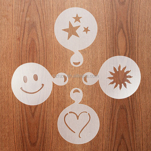 PP Food Grade Material Latte Stencils  / Coffee Art Plastic Plate Template