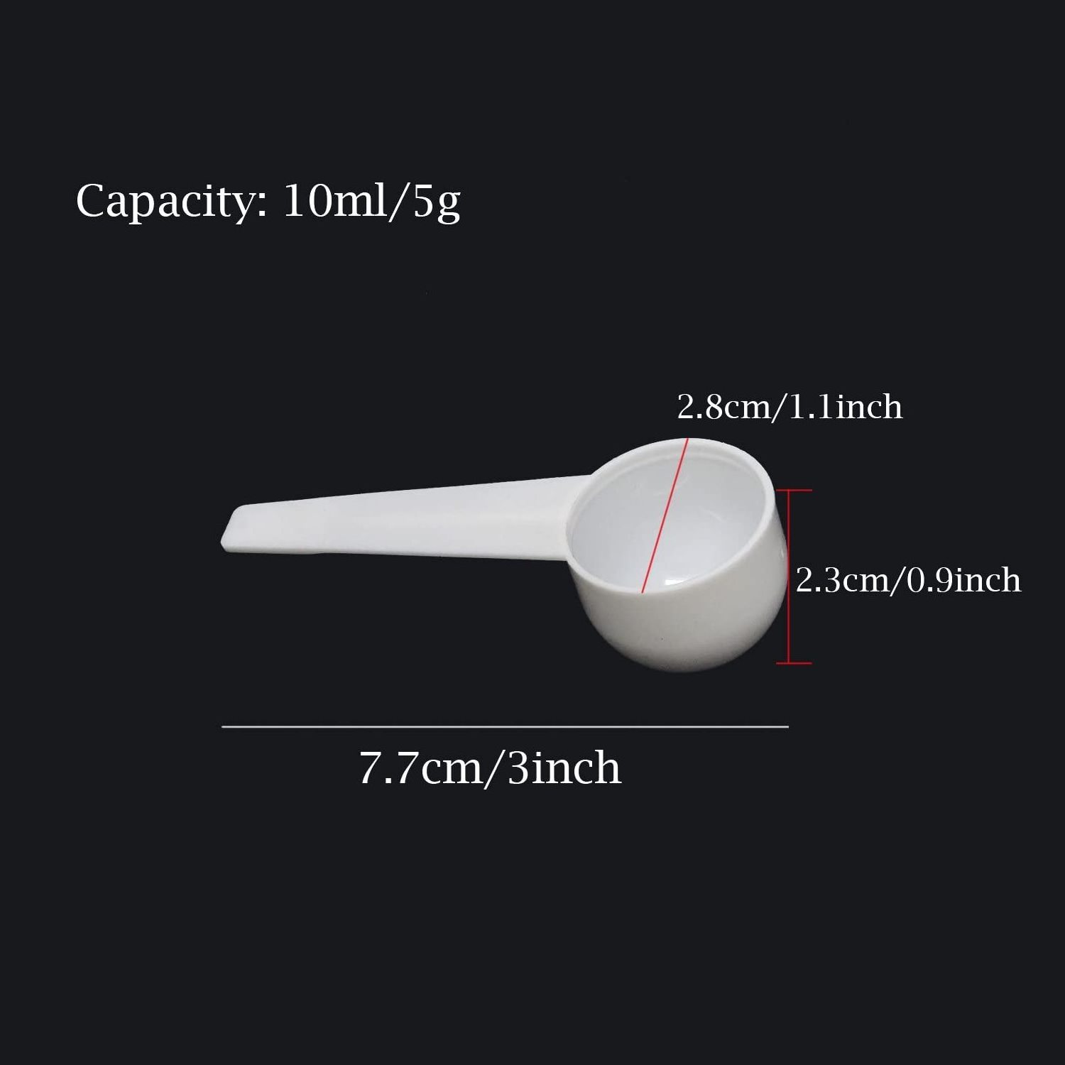 5g 10ml protein powder scoop white color plastic small spoon