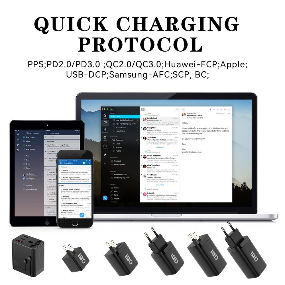 Usb C 10W 12W 15 W 18W 20W 25W 27W 30W 36W 40W 45W 60W 65W 100W 2A 2.1A 3.1A 1A 2.4A 3A 5V 12V Dual Pd Qc Chargers Wall Charger