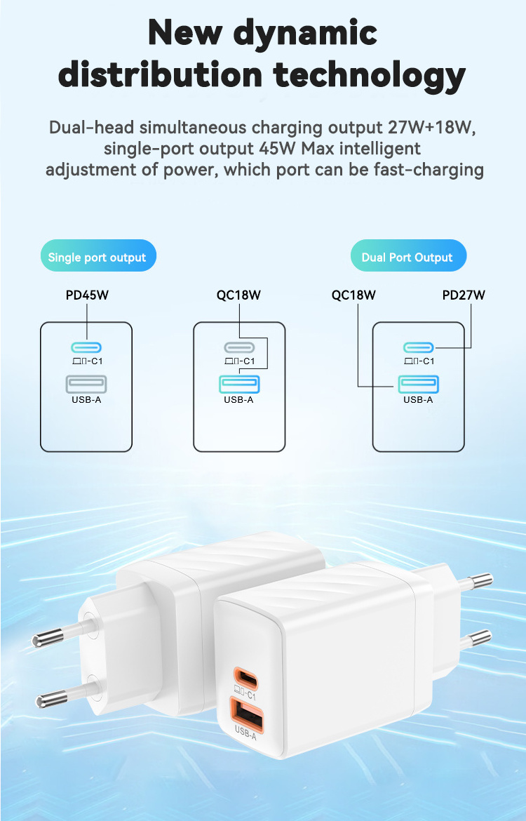 IBD Original Gan PD 45W Laptop Mobile Cell Phone Fast Charging Usb Type C Multifunction Charger And Adapter For iphone android