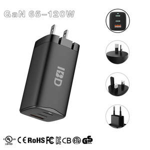 Ce Kc Uk Au Us Eu Plug Qc 3.0 Dual 3 2 4 Pin Usb A Type C Port Multi Slim Travel Adapter for Iphone Android Wall Charger