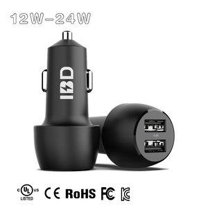 Wholesale Latest 5v4.8a qc 12v 24v Qc3.0 Dual Port 2 Usba 5v 2.4a 4.8 a Usb 15 Watt 25w Car Charger Fast Adapt 2 Usb 24W 12W DC