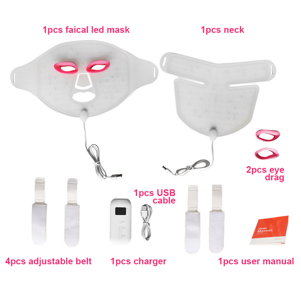 Ideatherapy red led light mask beauty soft silicone 660nm 850nm infra red led face mask red light therapy device