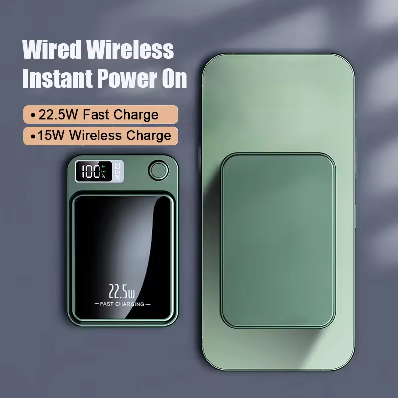 10000 Mah Mini Portable Power Pack Back Clip Battery Power Bank Wireless Charger Emergency Power Bank