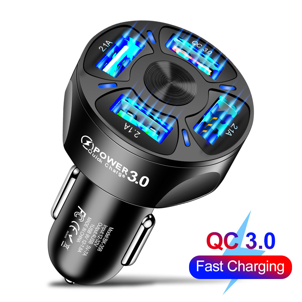 High quality Top Selling Products 2023 Fast Charging Usb Charger Car 4 Port 12v Adapter Usb Charger Car 4 Port