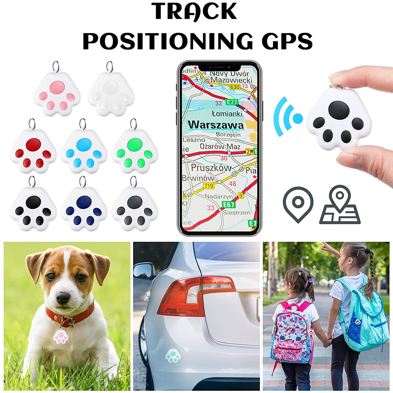 Mini Cat Dog GPS Tracking Locator Anti-Lost Waterproof Portable Tracker for Pets Cats Dogs Accessories