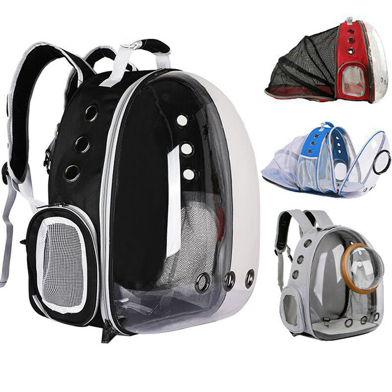 Expandable Portable Pet Clear Cat Backpack Carrier Foldable Breathable Carrier For Puppy Dog Cat Lightweight Bag