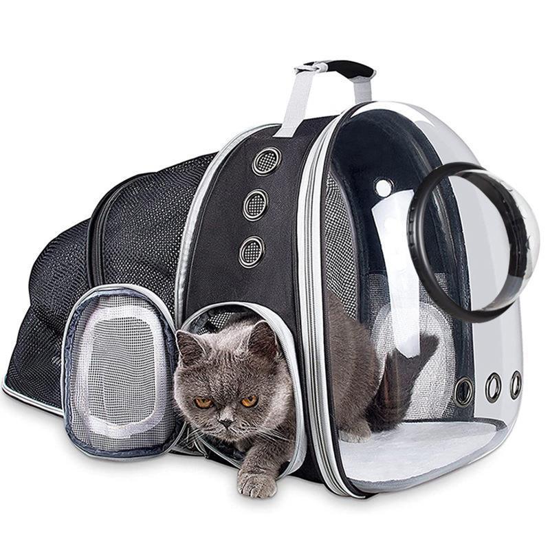 Expandable Portable Pet Clear Cat Backpack Carrier Foldable Breathable Carrier For Puppy Dog Cat Lightweight Bag