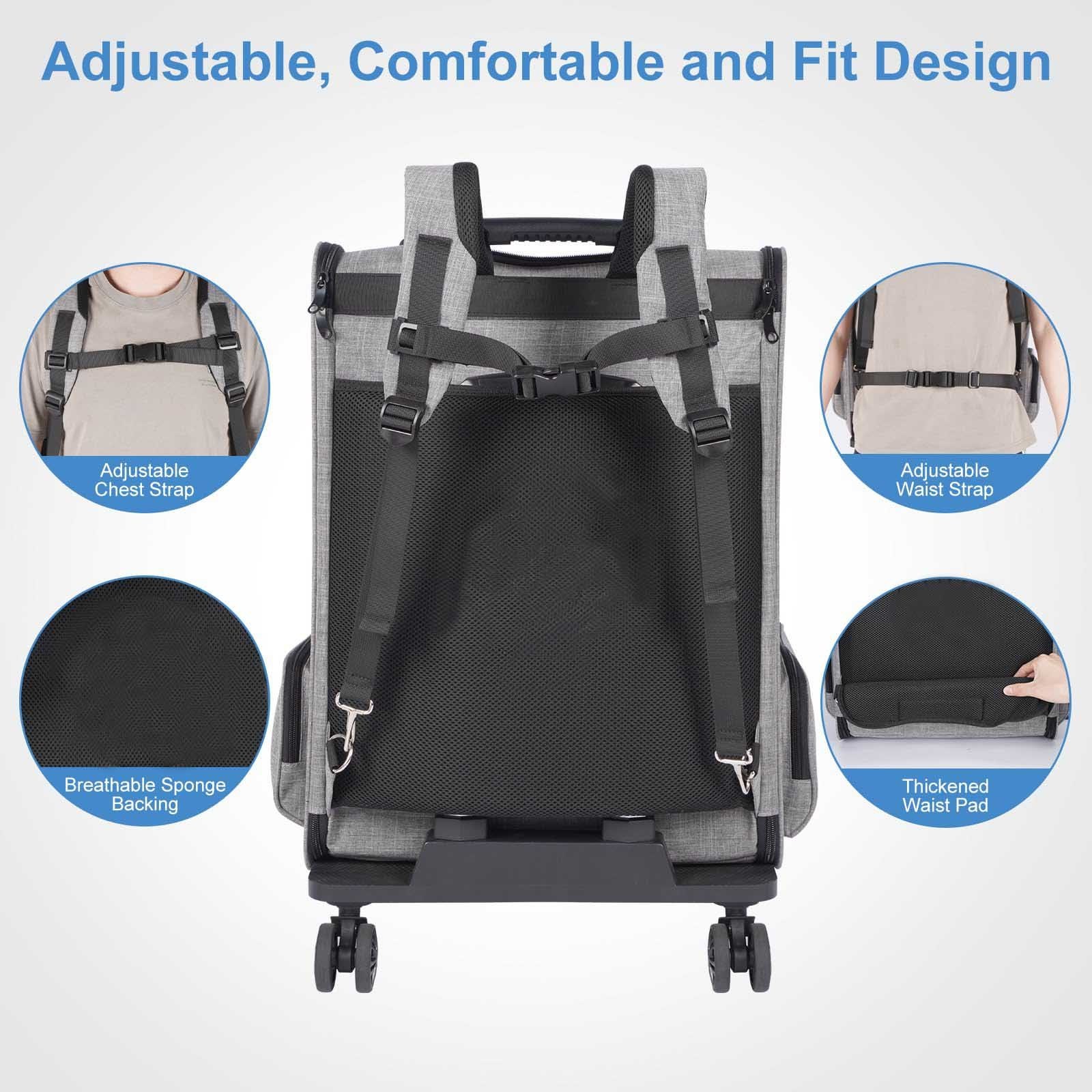 Expandable Wheeled Pet Trolley Case Carrier Backpack For Small Dogs Medium Cats Dog Puppy Backpack Carrier