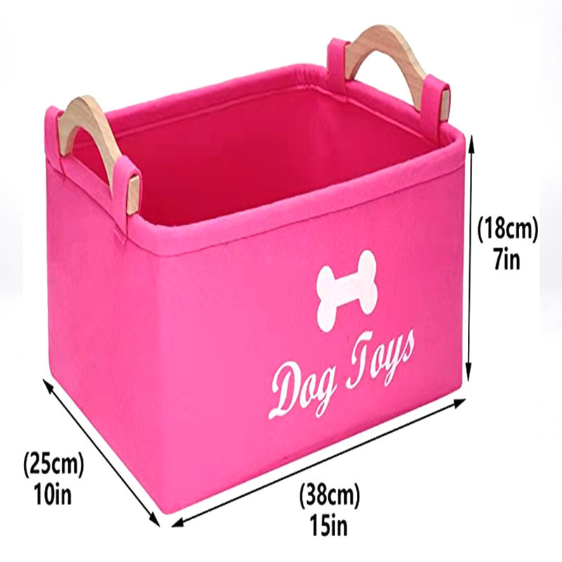 Pet Toys Storage Box Fabric Storage Bins Organizer With Cotton Rope Handle Collapsible Cube Basket Container Toy Box For Dog