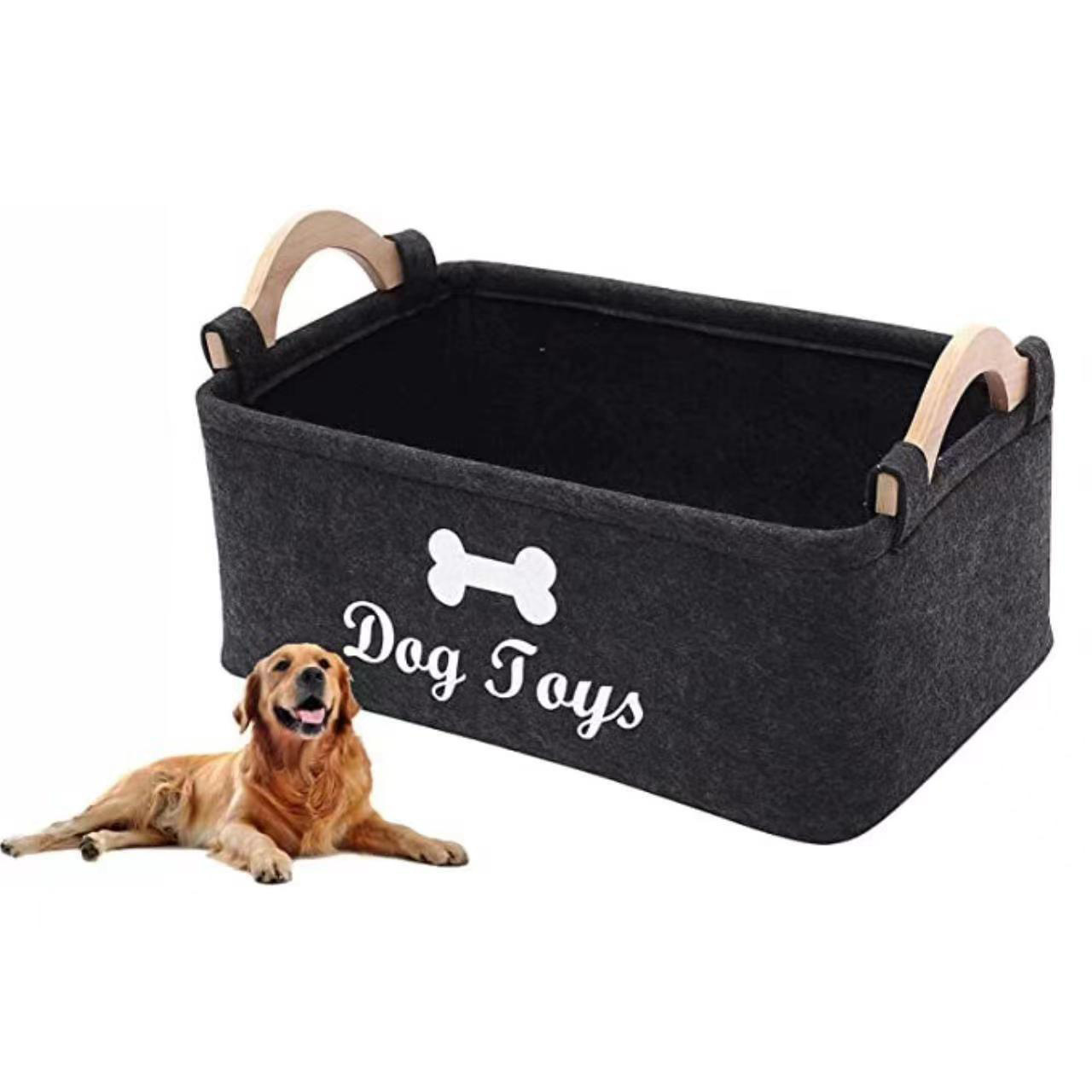 Pet Toys Storage Box Fabric Storage Bins Organizer With Cotton Rope Handle Collapsible Cube Basket Container Toy Box For Dog