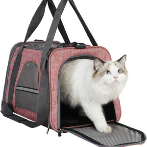 Soft Lined Carrier Airline Approved Premium Pet Carrier Two Sided Carrier For Dog Dog Travel Cats Bags