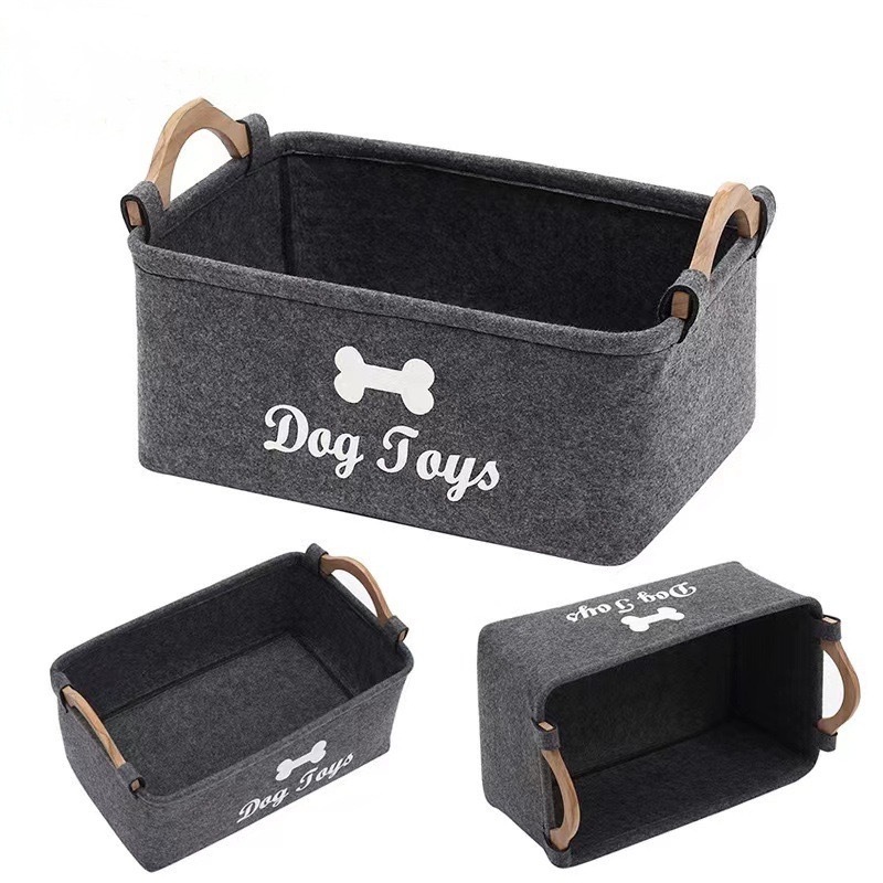 Pet Toys Storage Box Fabric Storage Bins Organizer With Cotton Rope Handle Collapsible Cube Basket Container Toy Box For Dog