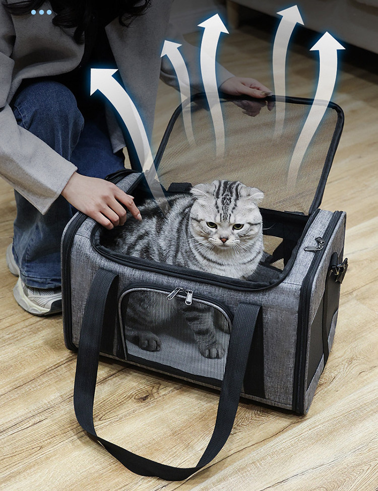 Portable Pet Cat Dog Carrier Transport Bag Foldable Mesh Breathable Dog Handbag Pet Carriers Travel Shoulder Bag