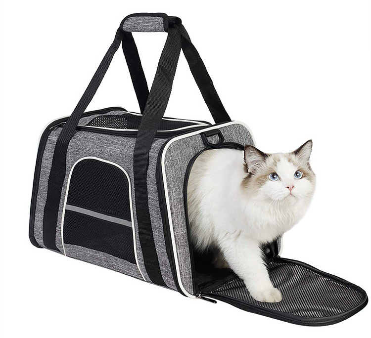 Soft Lined Carrier Airline Approved Premium Pet Carrier Two Sided Carrier For Dog Dog Travel Cats Bags