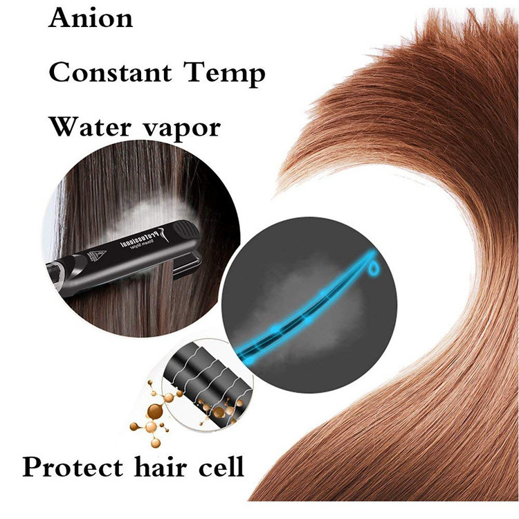 Professional MCH Hair Dryer Customized Argan Oil & Steam Iron Ceramic Tourmaline Flat Iron Home Salon Hair Straightener