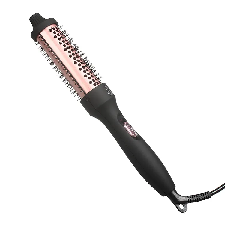 IFINE Beauty Fast heat Electric Ceramic Plate Hair Straightener Curling Iron Comb Brush Professional Hair Curling Brush