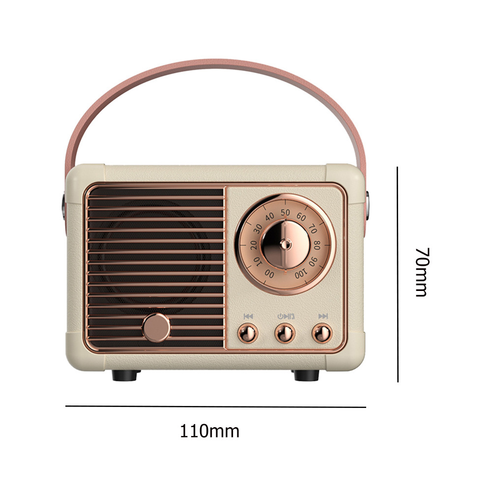 Wholesale Portable Rechargeable Mini Wireless  Fashion Speaker TF Card FM Radio Loud Bluetooth retro mini Speaker