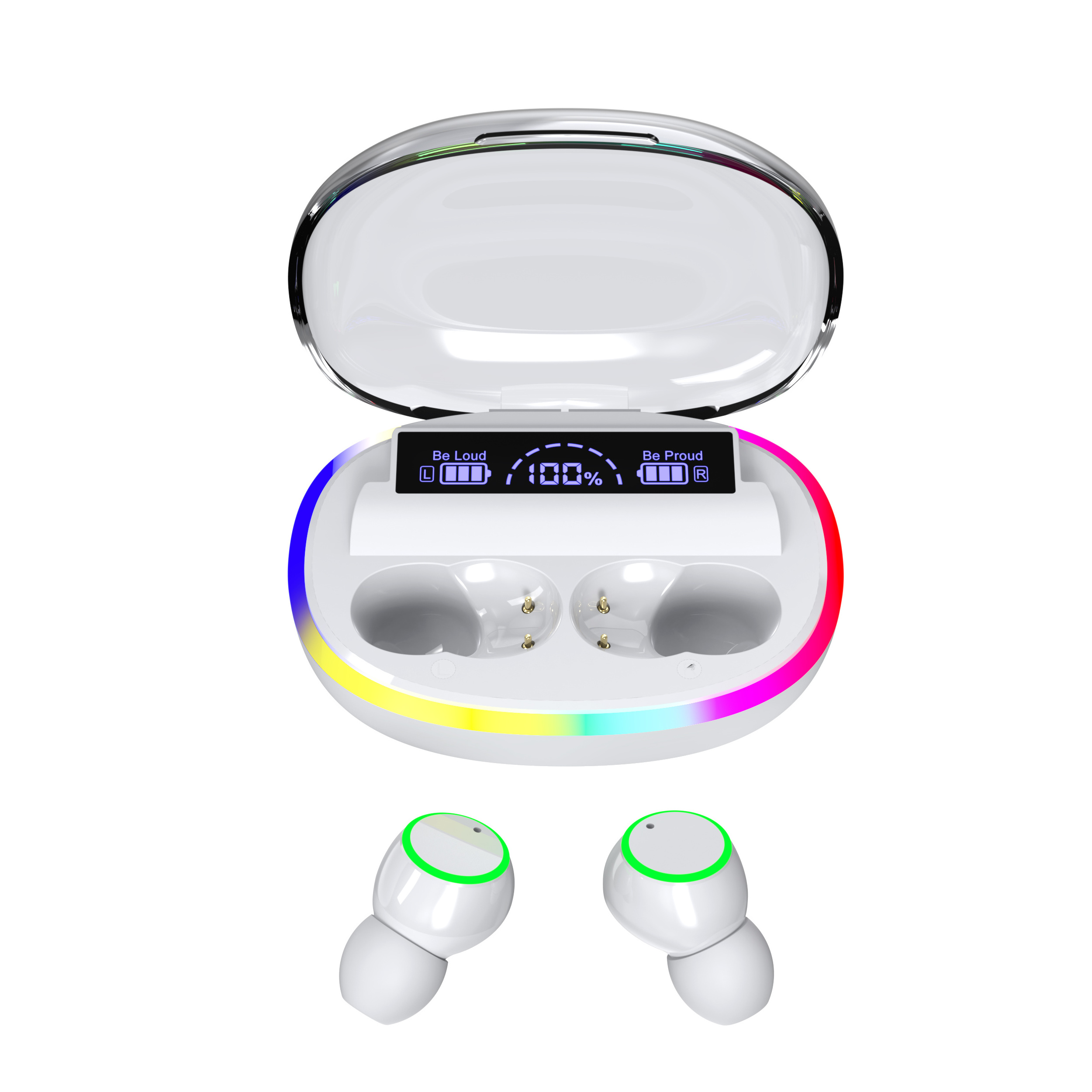 In-Ear Headphones  RGB LED display Powerbank stereo Earphone Microphone Flashlight TWS earbuds Wireless