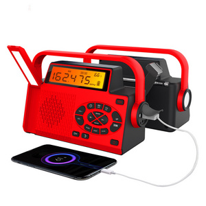 New 5000Mah Shortwave Survival NOAA Dap Dab Solar Charging Flashlight Hand Crank Energy Emergency Am Fm Radio