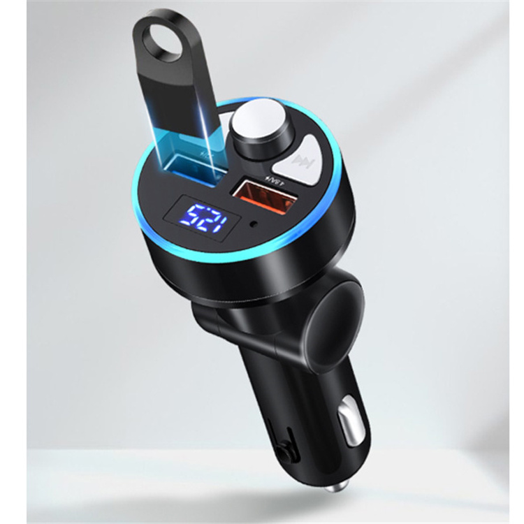 Wireless Fm Transmitter V5 Car Kit Radio Receiver Usb Car Charging Usb Dual 4.8 Fast Charge