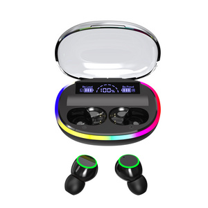 In-Ear Headphones  RGB LED display Powerbank stereo Earphone Microphone Flashlight TWS earbuds Wireless