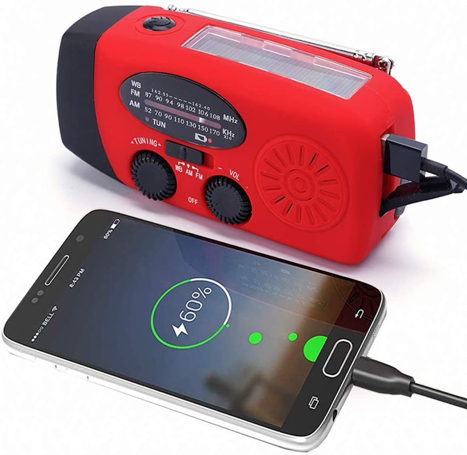 OEM Portable Rechargeable Emergency Solar Hand Crank 2000mah WB NOAA Radio with Phone Charger and LED Torch FM Radio