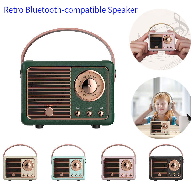 Wholesale Portable Rechargeable Mini Wireless  Fashion Speaker TF Card FM Radio Loud Bluetooth retro mini Speaker